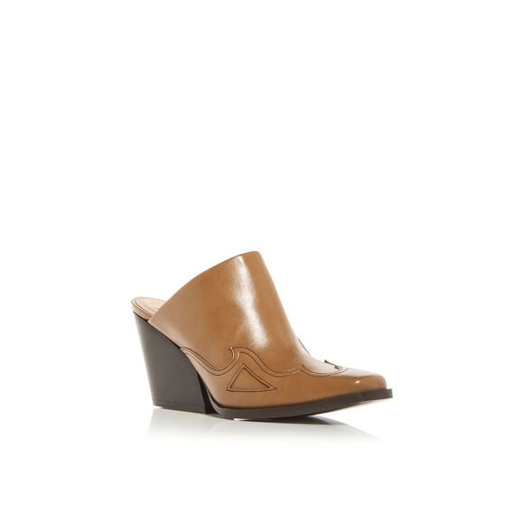 STELLAMCCARTNEY Shoes - STELLAMCCARTNEY Womens Toffee Beige Western Cloudy Cowboy Heeled Mules Shoes 38